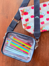 Clear Stadium Bag: Black Rainbow