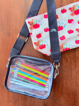 Clear Stadium Bag: Black Rainbow