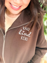 Raise Kind Keiki: Brown Zip Up (This item will be made to order and arrive by 4/24.)