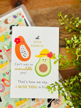 Greeting Card: Hiya Papaya! Avocuddle  You.