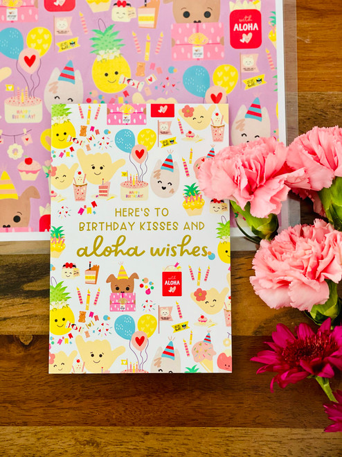 Greeting Card: Birthday Kisses and Aloha Wishes
