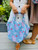 Fold Up Dumpling Bag: Aloha Sakura Blue
