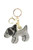Bag Charm : Rhinestone B&W Dog
