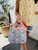 Wide Neoprene Lunch Bag: Aloha Sakura Lt. Blue