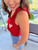 Heart Tie Shoulder Tank: Red