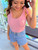 Heart Tie Shoulder Tank: Pink