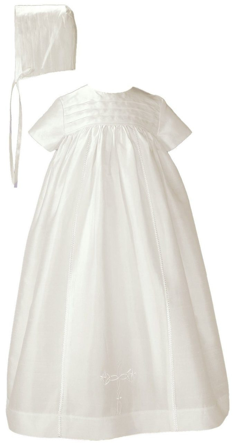 Boy Christening Gown w/ bonnet & Cross Unisex baptism dress for baby –  Strasburg Children
