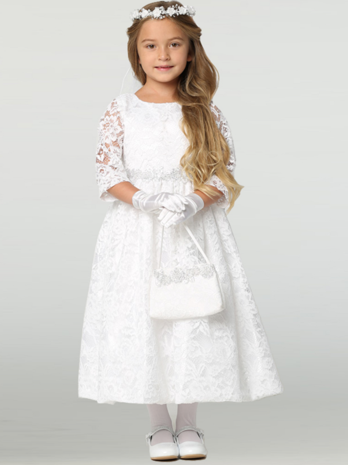 girls white holy communion dress