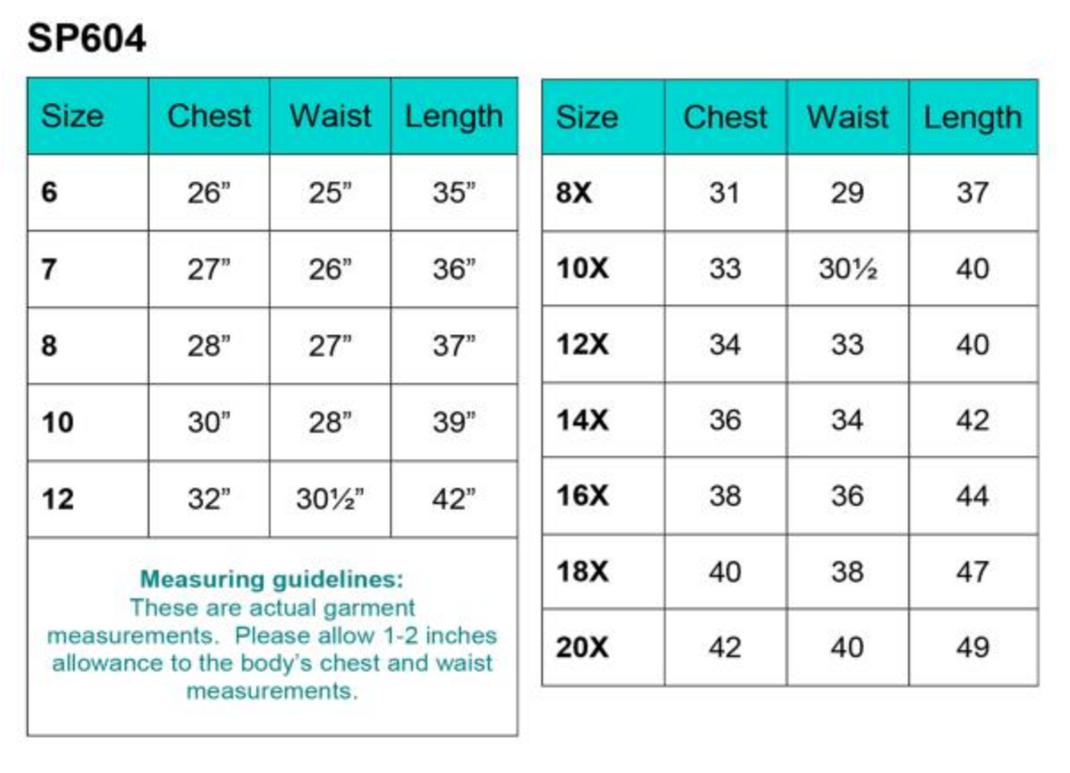 Swea Pea And Lilli Size Chart