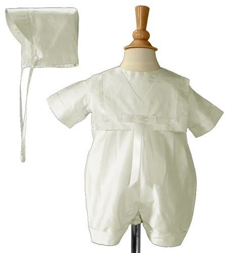 White Baptism Romper with Embroidered Vest & Hat (18 months) main image 0
