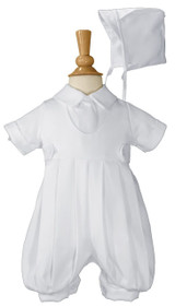 Boys White Gabardine Christening Baptism Knicker Set