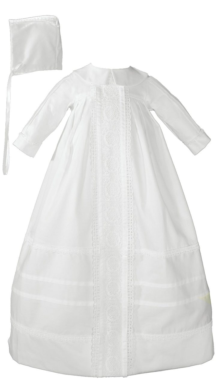 Baby Baptism Gown Linen Embroidery - Cargador de Bautizo para niña