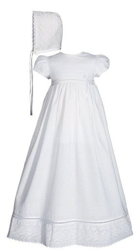 white cotton christening dress Baptism Dress For Girls Simple White Cotton Communion Dresses Girl Baptism  Dress Baby Girls Lace Christening Gown Bonnet Set