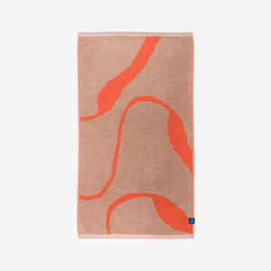 Mette Ditmer Nova Arte Bath Towel in Latte and Orange Mette Ditmer Nova Arte Bath Towel in Latte and Orange