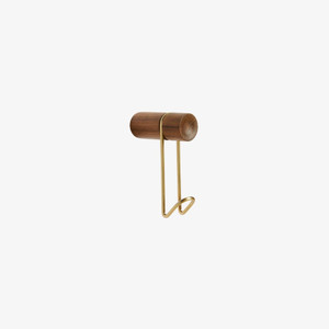 The Around Wall Hanger from WOUD in Brass with Walnut Body