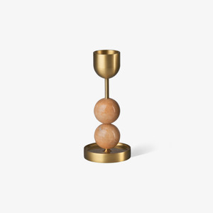 BLACK BLAZE Beaded Fountain Brass Candle Holder - Coral Large BLACK BLAZE Beaded Fountain Brass Candle Holder - Coral Large