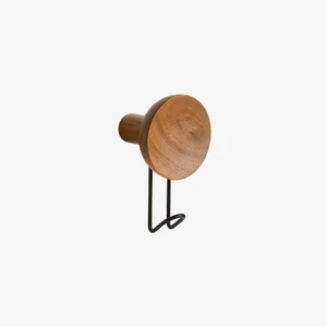 WOUD Around Wall Hanger (Large) - Black Hook with Walnut Body