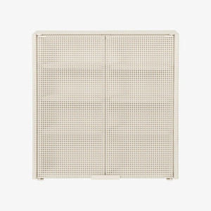 Kristina Dam Studio Grid Wall Cabinet in Beige Front On Kristina Dam Studio Grid Wall Cabinet in Beige Front On