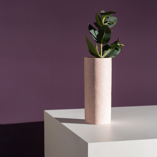 Zakkia Terrazzo Vase in Rose with Greenery
