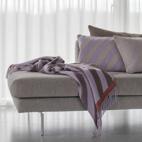 Mette Ditmer Retro Throw in Brown on End of Grey Sofa