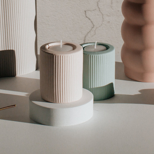 Ribbed Infinity Candle Holder from Marmoset Found with Pink Infinity Candle Holder