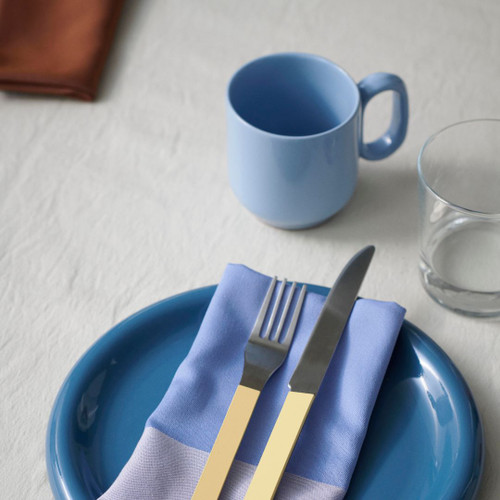 HAY Barro Cup in Light Blue with Barro Plate in Dark Blue