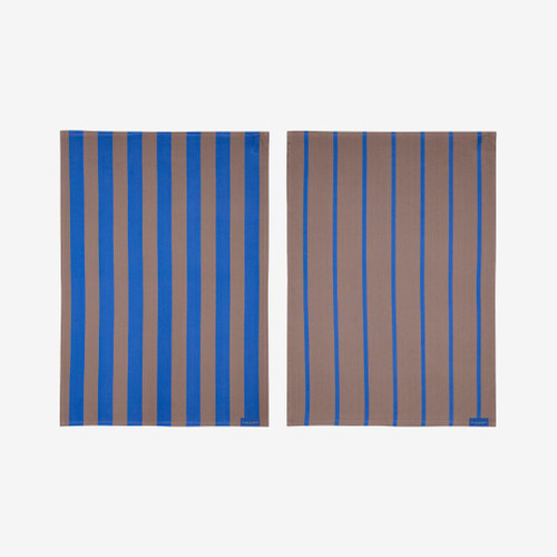 Mette Ditmer Stripes Tea Towel 2 Pack in Blush and Cobalt
