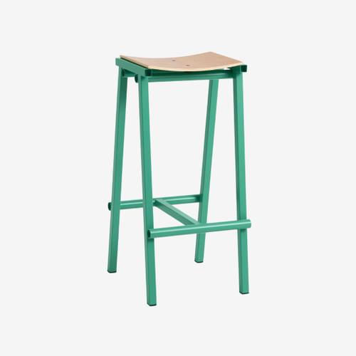 HAY Taburete 8 Bar Stool High in Soft Jade and Oak