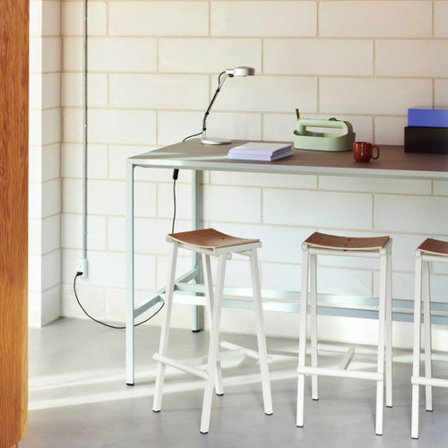 HAY Taburete 8 Bar Stool High in Eggshell and Oak