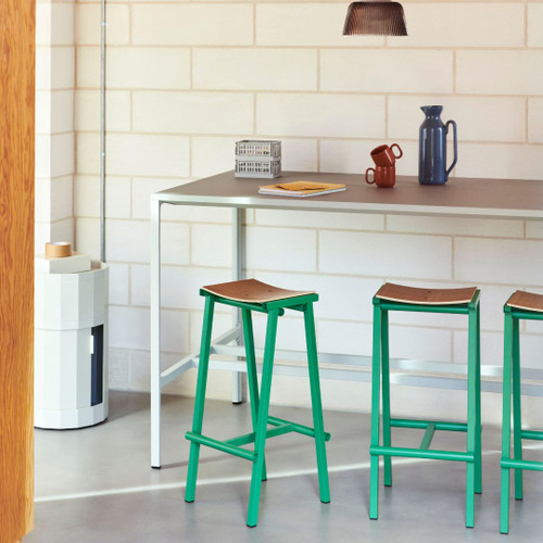 HAY Taburete 8 Bar Stool High in Soft Jade and Oak