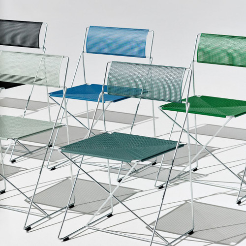 HAY X-Line Outdoor Chair - Hot Galvanised with Moss Seat