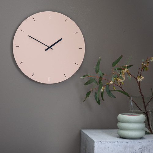 Minimal Clock in Almond Cream with Dash Cut Outs