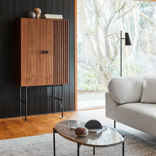 WOUD Array Highboard 80cm in Walnut with Collar Sofa