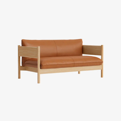 HAY Arbour Club Sofa in Oiled Waxed Oak with Nevada 2488S Cognac (Camo Leather)