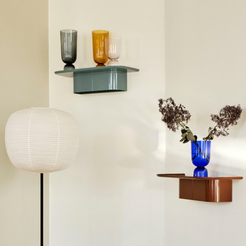 HAY Korpus Shelf Size Medium in Sea with Bottoms Up Vases HAY Korpus Shelf Size Medium in Sea with Bottoms Up Vases