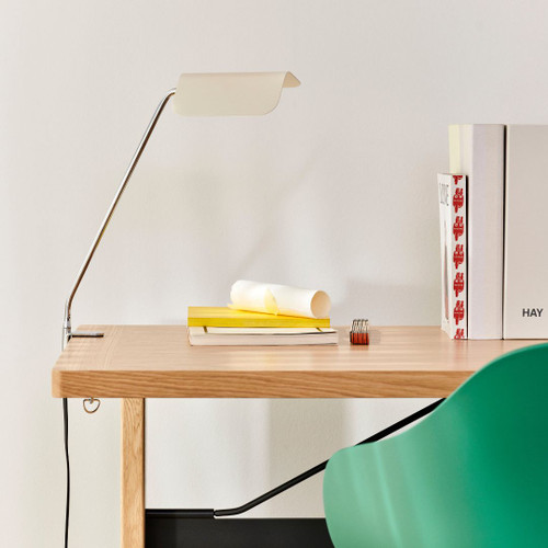 HAY Apex Desk Clip Lamp in Oyster White on Desk
