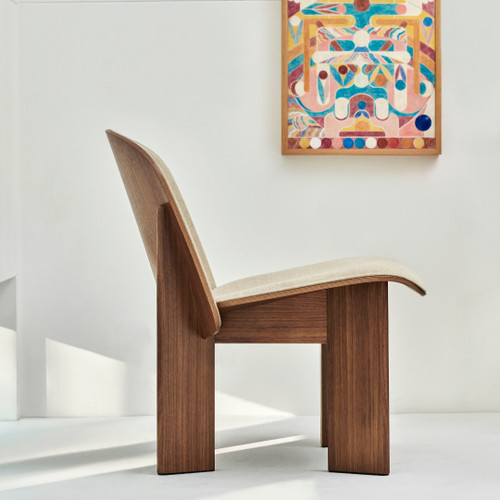HAY Chisel Lounge Chair in Walnut Upholstered in Linara 216 Side On