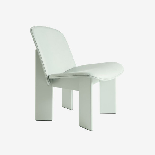 HAY Chisel Lounge Chair in Eucalyptus Beech Upholstered in Sense Leather Eucalyptus
