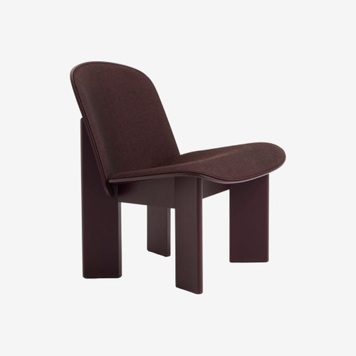 HAY Chisel Lounge Chair in Bordeaux Beech Upholstered in Remix 3 0373