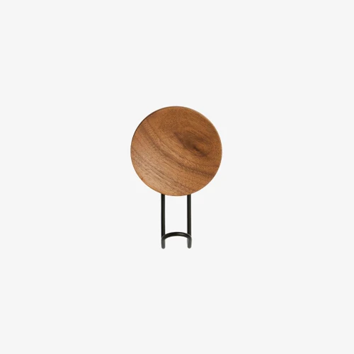 WOUD Around Wall Hanger (Large) - Black Hook with Walnut Body Front