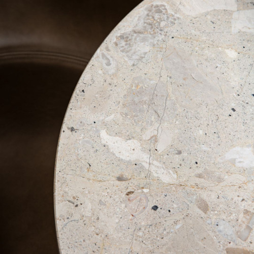 Audo Copenhagen Harbour Column Lounge Table in Kunis Breccia Stone Top Detail