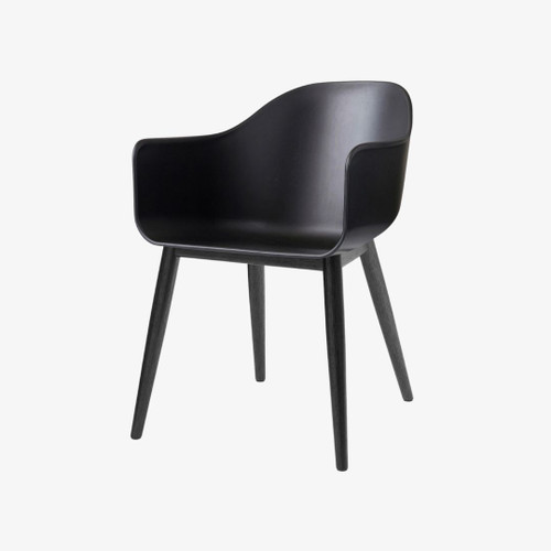 Audo Copenhagen Harbour Dining Chair with Black Oak Base and Black Shell