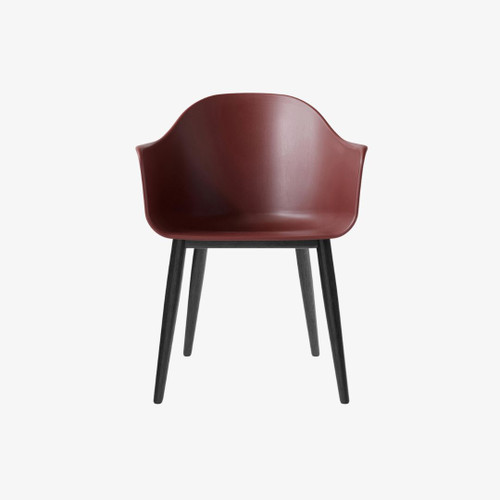 Audo Copenhagen Harbour Dining Chair with Black Oak Base and Burned Red Shell