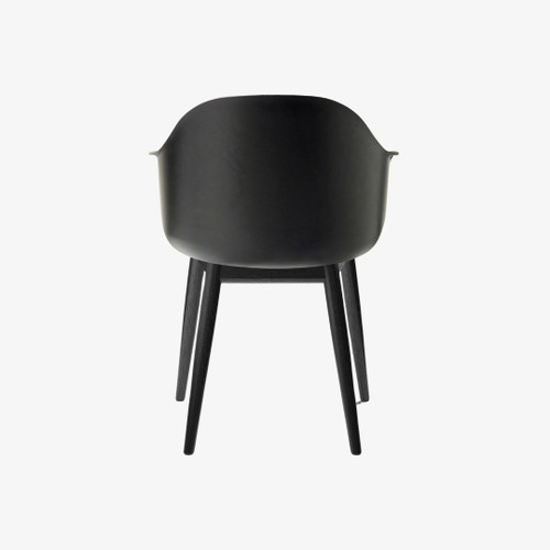 Audo Copenhagen Harbour Dining Chair with Black Oak Base and Black Shell Back