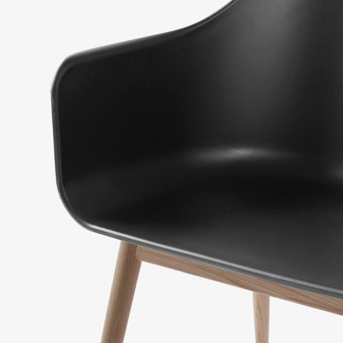 Audo Copenhagen Harbour Dining Chair with Natural Oak Base and Black Shell Detail