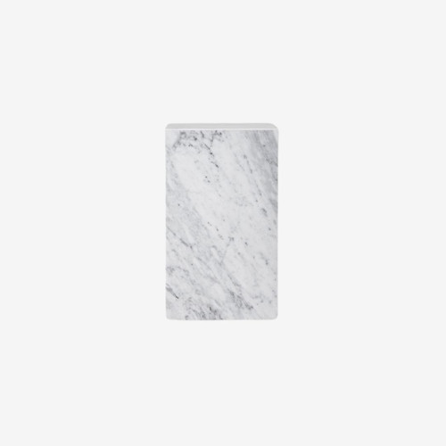 Audo Copenhagen Plinth Tall in White Carrara Marble Front On