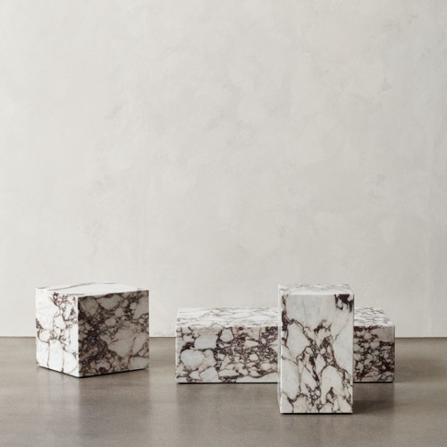 Audo Copenhagen Plinth Collection in Rose Calacatta Viola Marble Audo Copenhagen Plinth Collection in Rose Calacatta Viola Marble