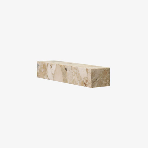Audo Copenhagen Plinth Shelf in Sand Kunis Breccia Stone