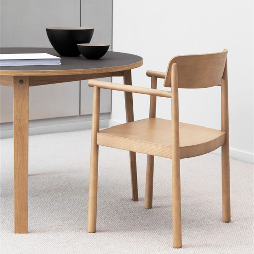Normann Copenhagen Timb Armchair in Tan at Dining Table