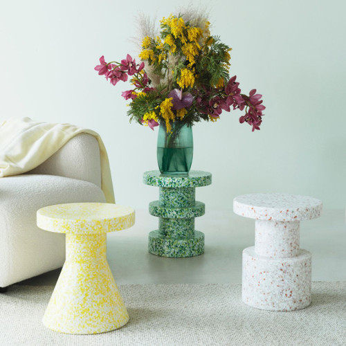 Normann Copenhagen Bit Stool - Stack in Green with Flowers